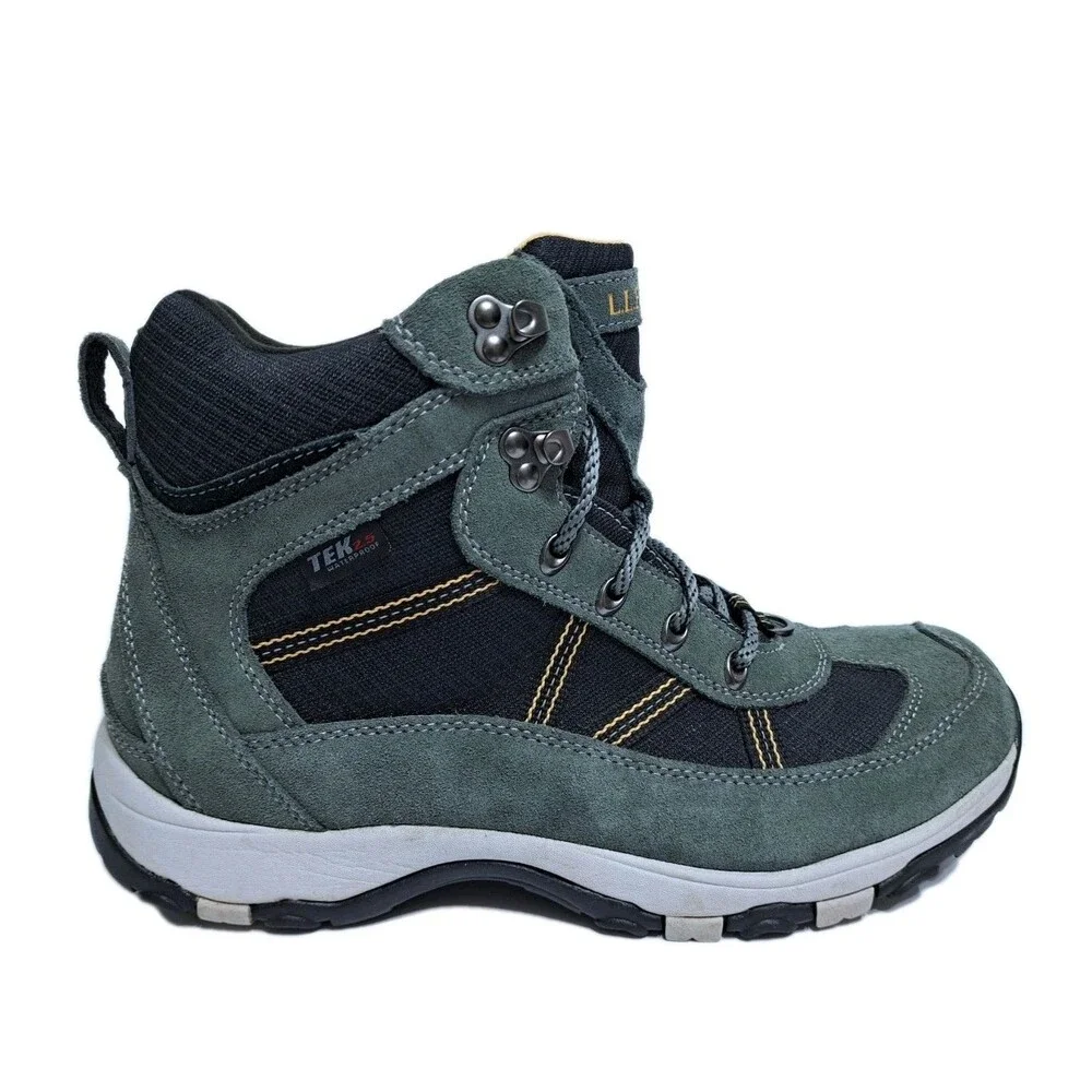 LL Bean Mens 10.5 Tek 2.5 Waterproof Hiking Boots Green Insulated PrimaLoft 200g